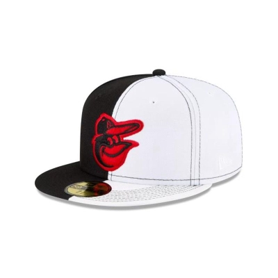 Black Baltimore Orioles Hat - New Era MLB Split Crown 59FIFTY Fitted Caps USA7623159